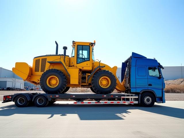 Lowboy trailer for heavy equipment