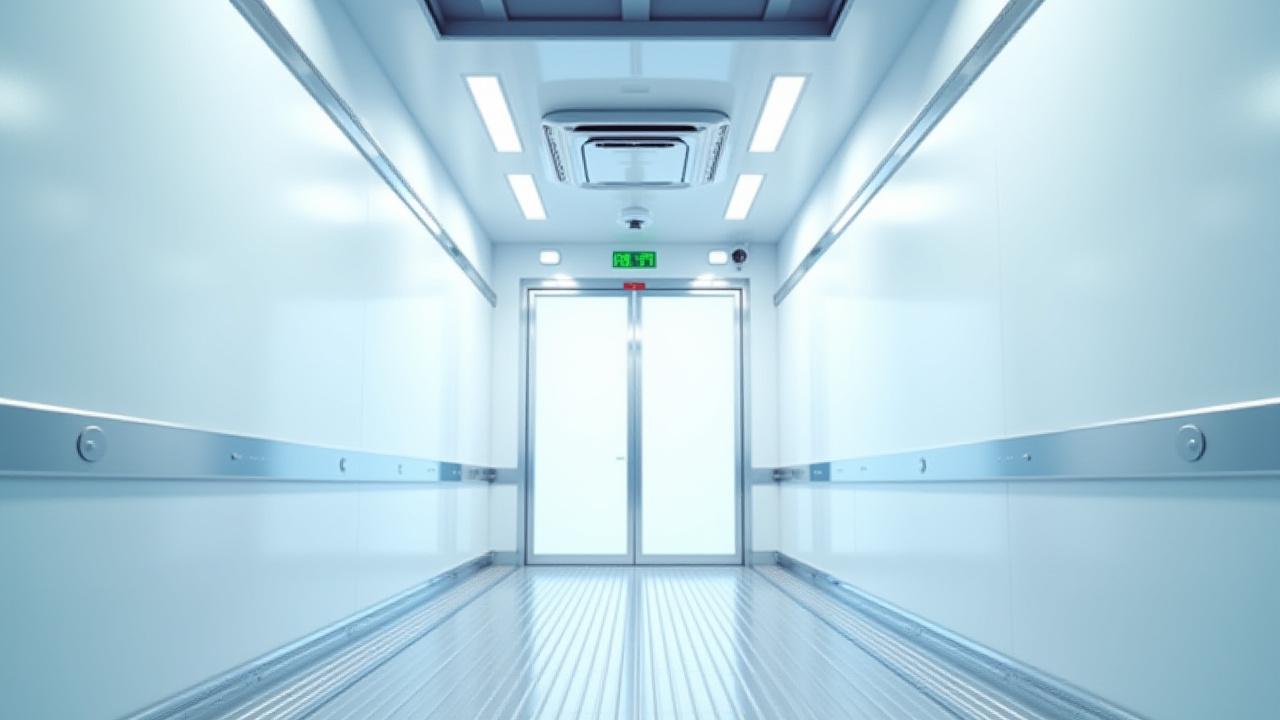 Clean, spotless interior of a modern refrigerated trailer with aluminum flooring and temperature sensors